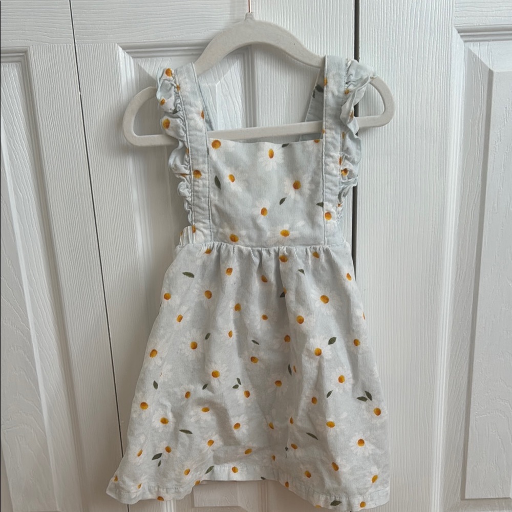 Floral Kids Dress in White and Yellow